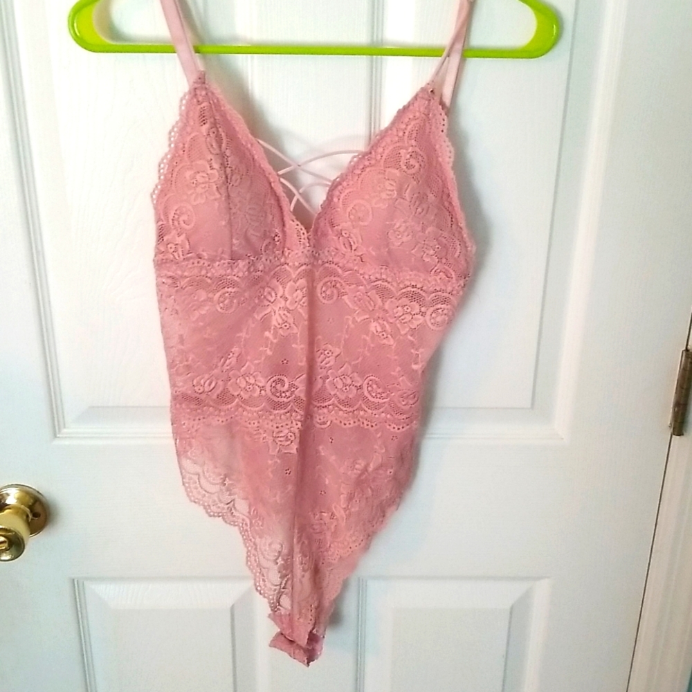 Sexy Pink Lacey 1 Piece  Lingerie NWOT